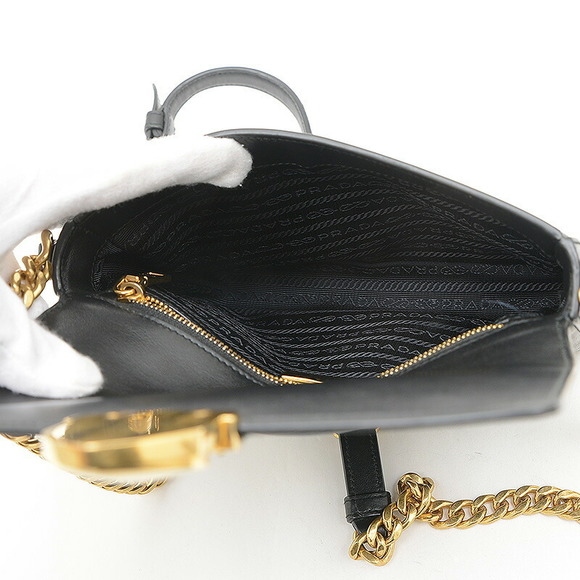 Prada Chain Bag Black Shoulder Leather - Picture 6 of 8